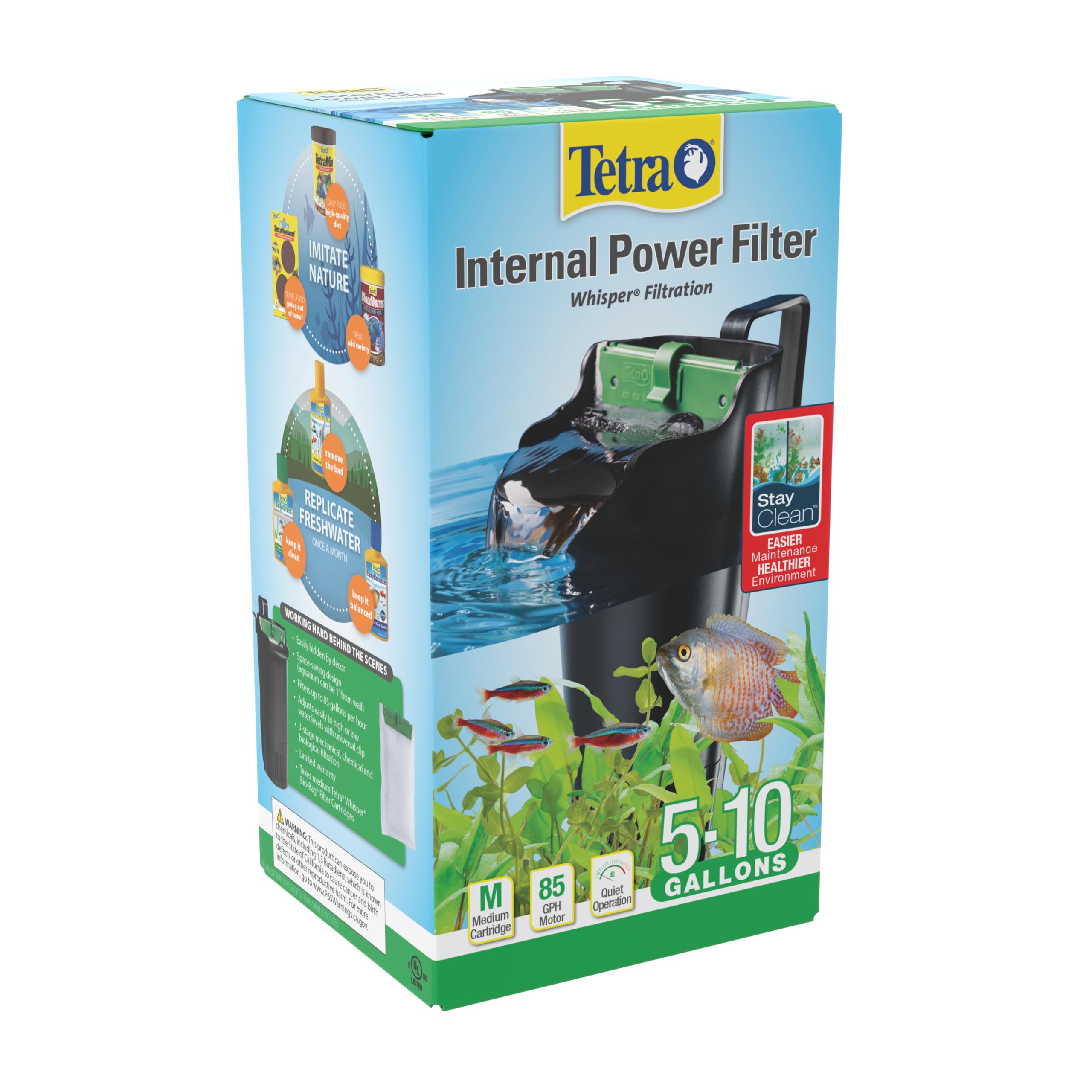 Tetra Whisper cartucho Bio-Bag medio mostrando floss y capas filtrantes eficaces