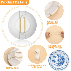 Tetutor colgador sosteniendo plato decorativo mostrando montaje discreto