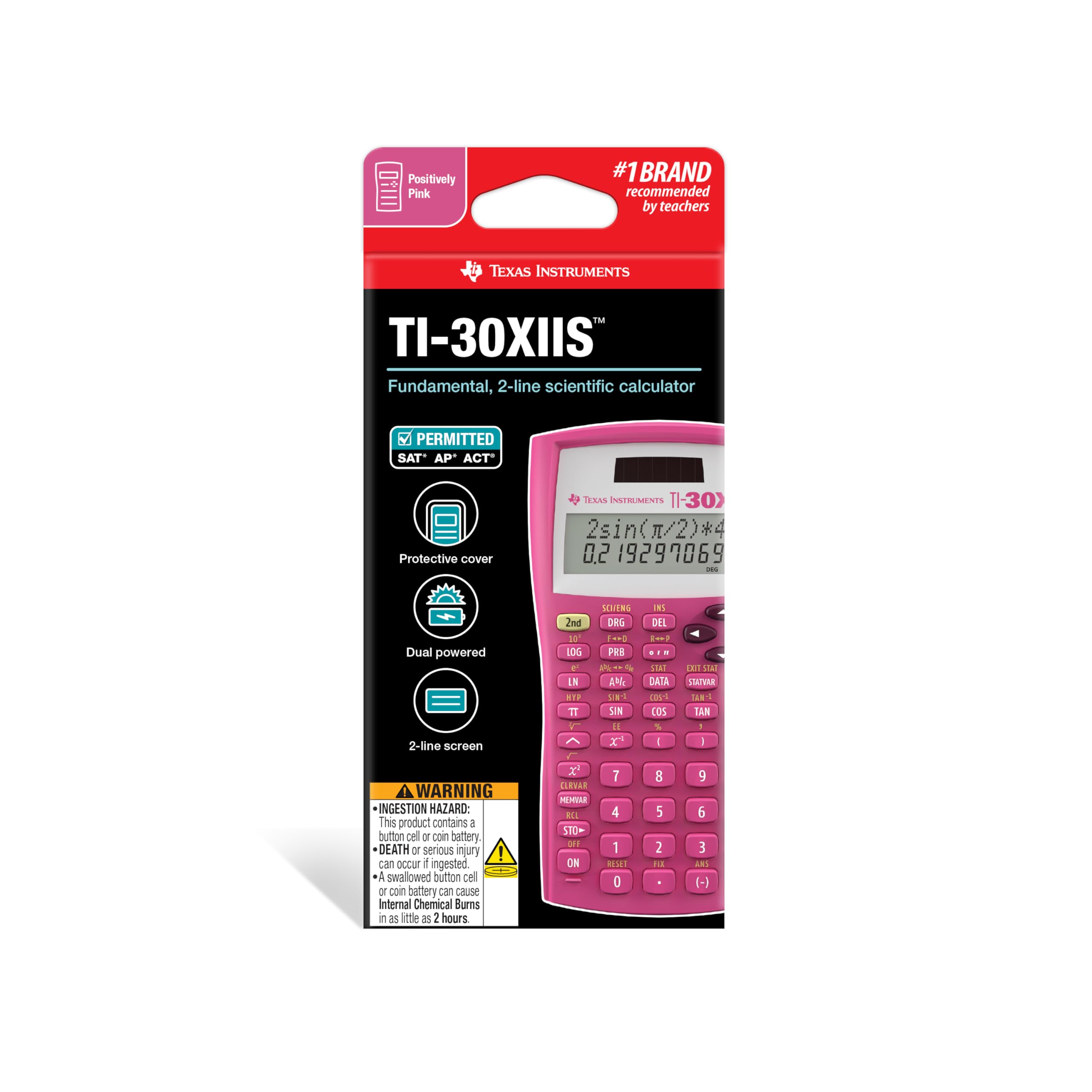 Texas Instruments pantalla de dos líneas facilitando entrada y resultado simultáneo