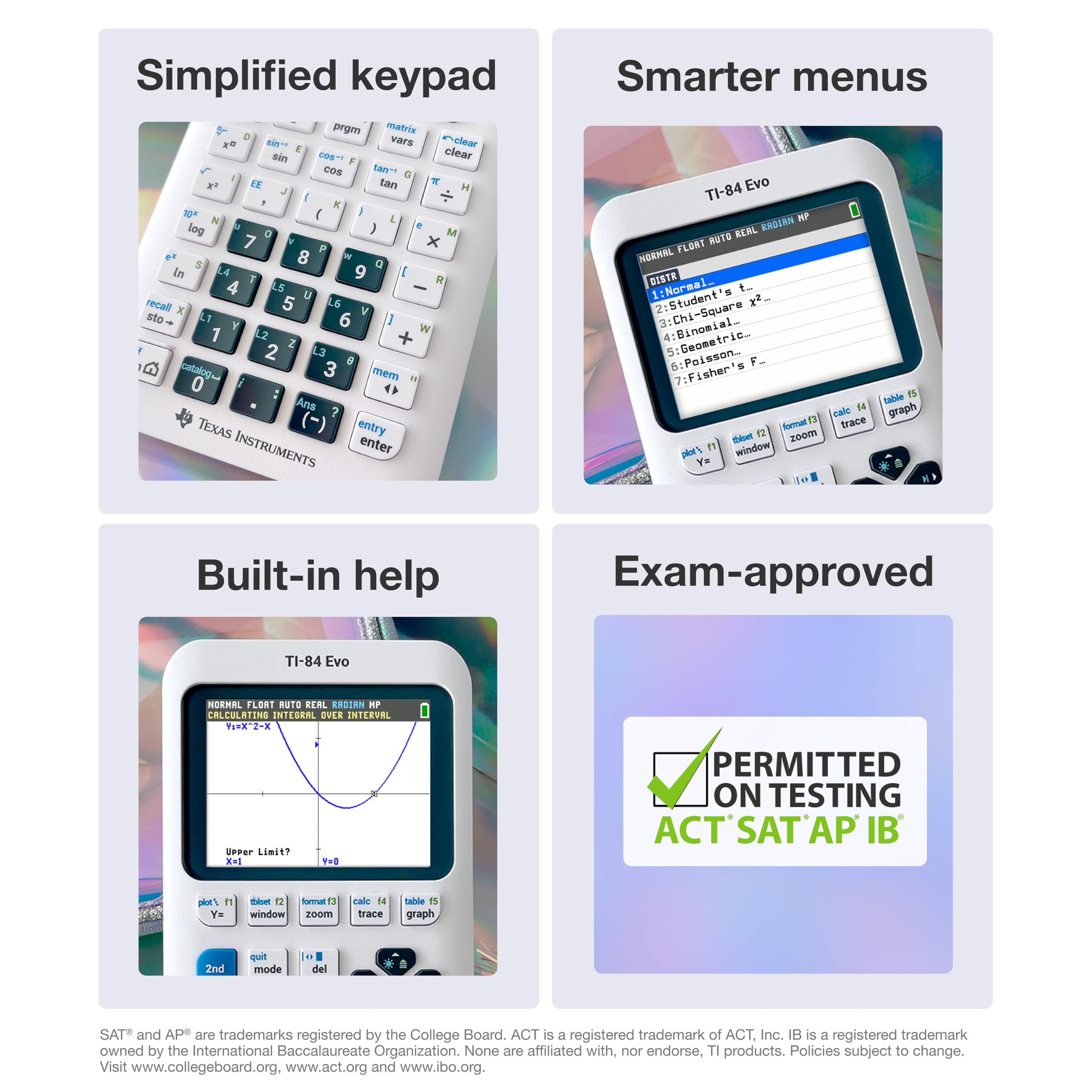 Texas Instruments TI-84 Evo pantalla amplia con gráficos claros que facilitan ver patrones