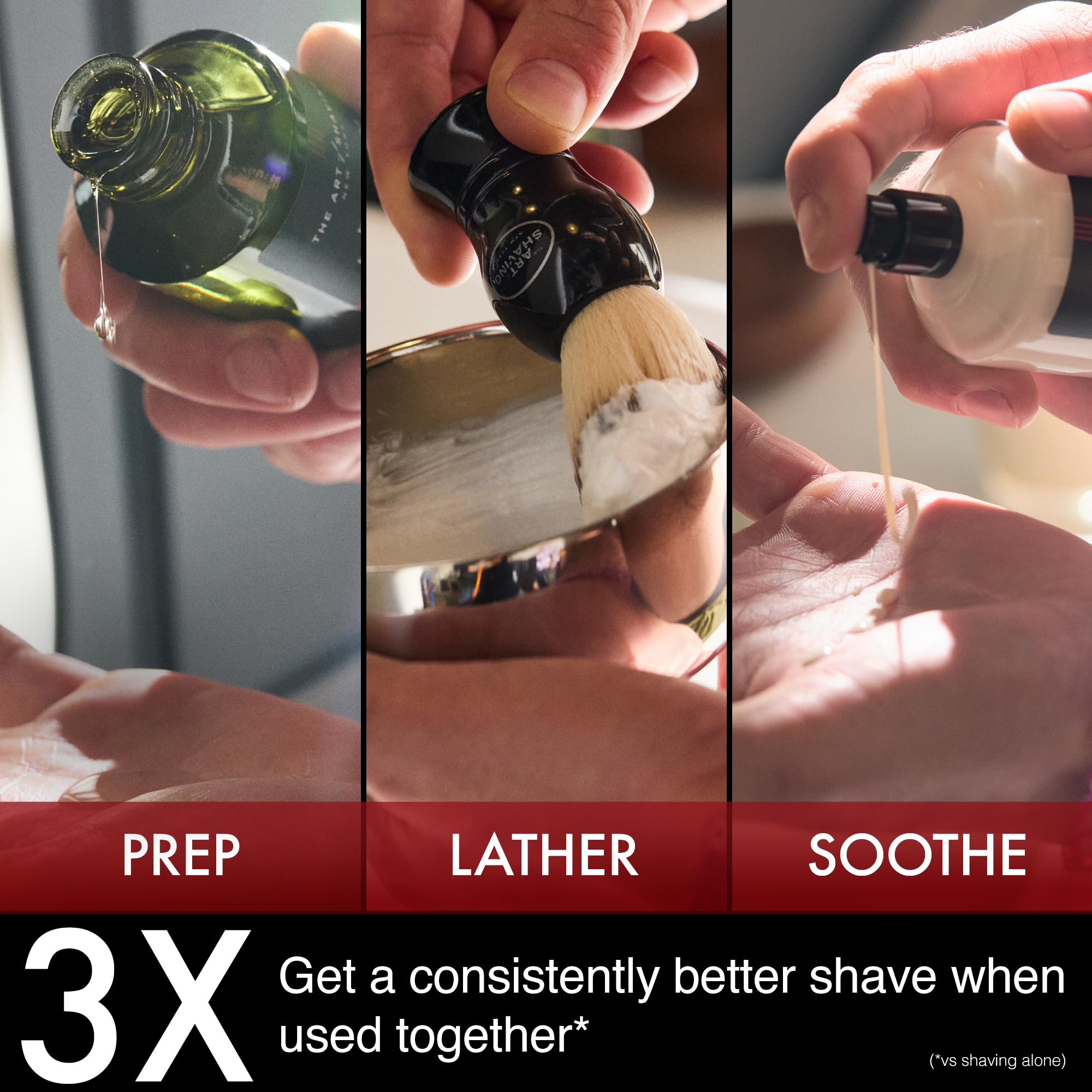 The Art of Shaving detalle de etiqueta y lista de ingredientes, información legible
