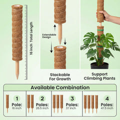 The Blooming Jungle postes apilados hasta 48 pulgadas mostrando altura ajustable