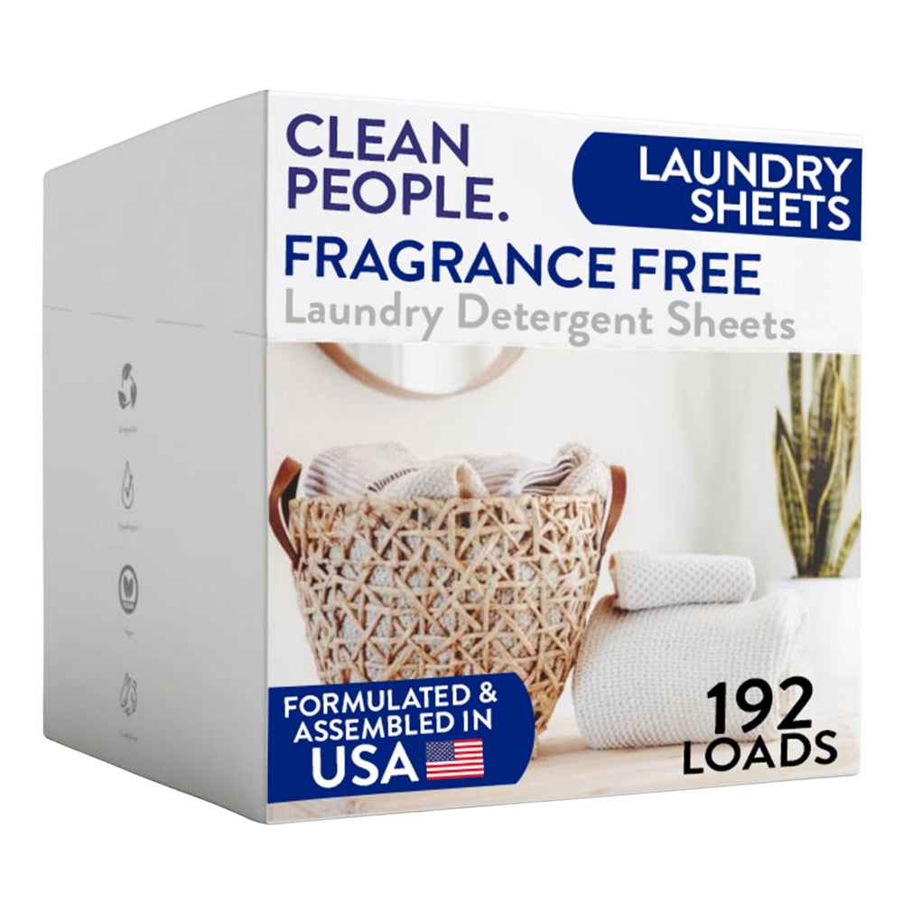 The Clean People empaque frontal mostrando 192 hojas y claridad de ingredientes