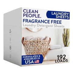 The Clean People empaque frontal mostrando 192 hojas y claridad de ingredientes