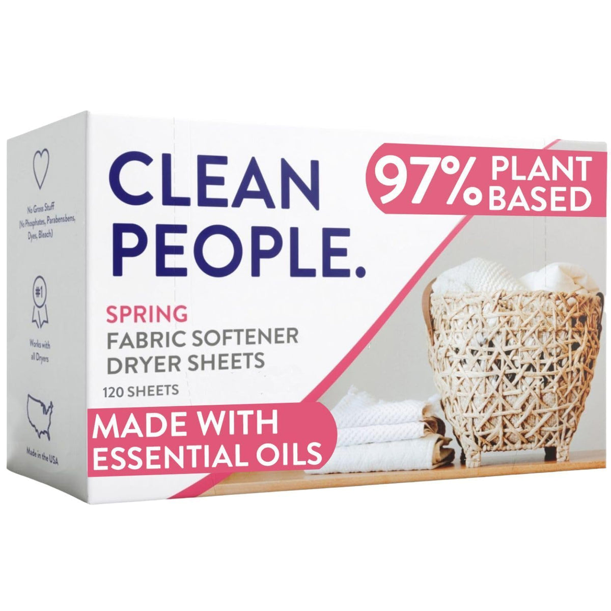 THE CLEAN PEOPLE empaque frontal mostrando 120 toallitas y beneficio ecológico