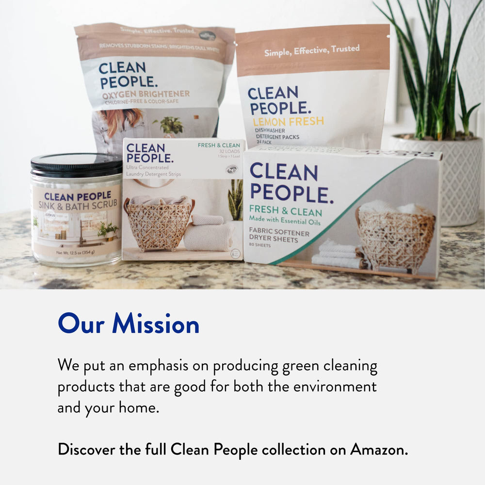 THE CLEAN PEOPLE escena de lavandería con ropa fresca, opción ecológica