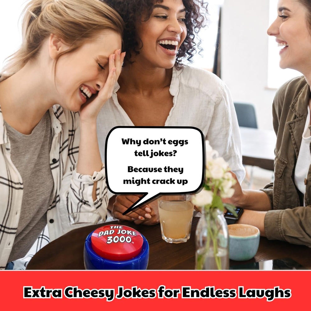 The Dad Joke 3000 con compartimento de pilas abierto para reemplazo sencillo