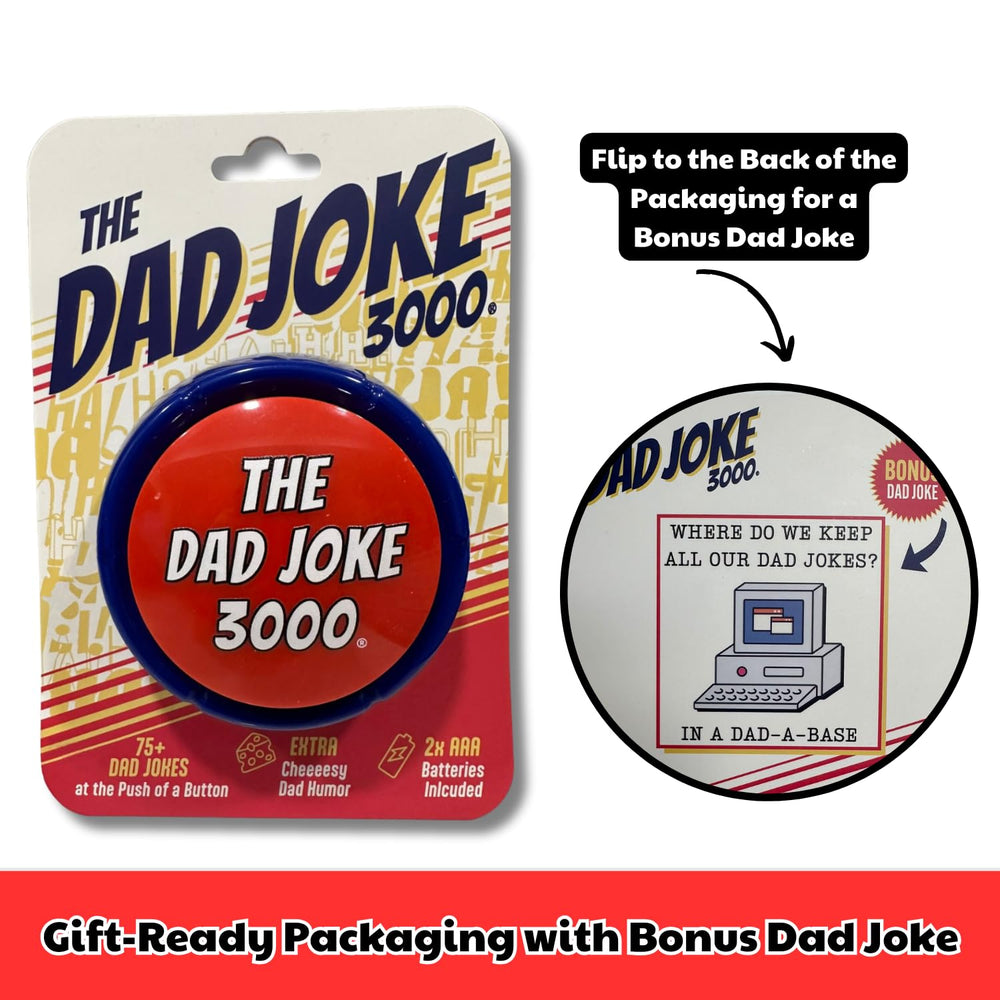 The Dad Joke 3000 en mano demostrando tamaño portátil y uso inmediato