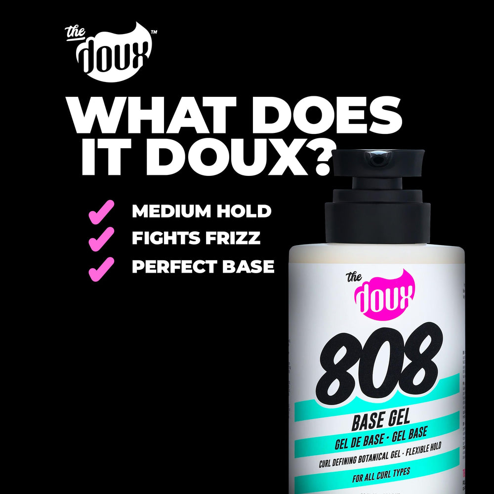 The Doux comparación de tamaño 8 oz del gel 808 BASE, escala práctica