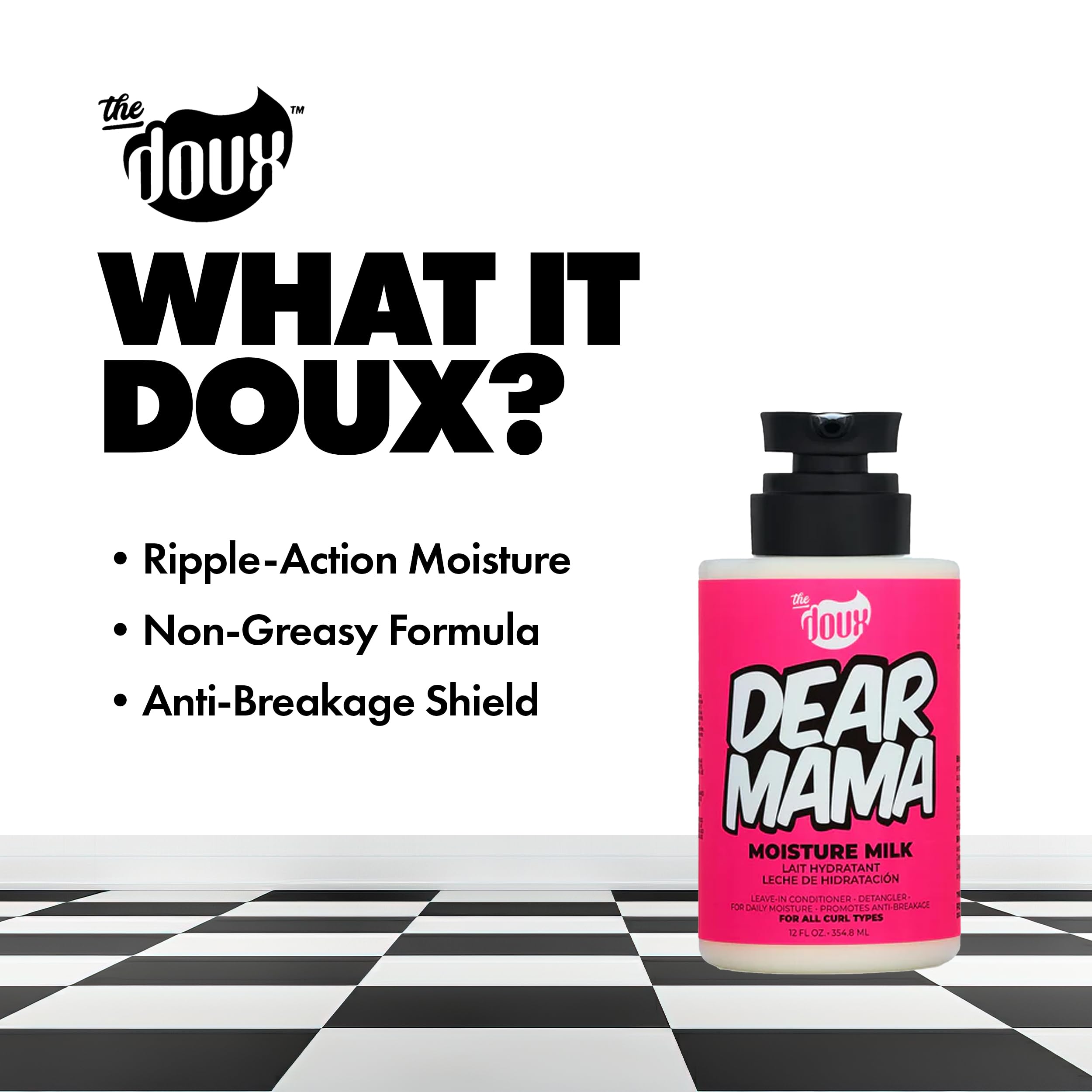 The Doux envase 8 oz junto a objetos cotidianos para escala
