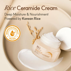 The Face Shop crema Rice Ceramide textura cercana sedosa y rápida absorción
