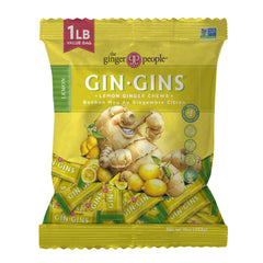 The Ginger People bolsa frontal de GIN GINS Lemon, muestra tamaño y diseño