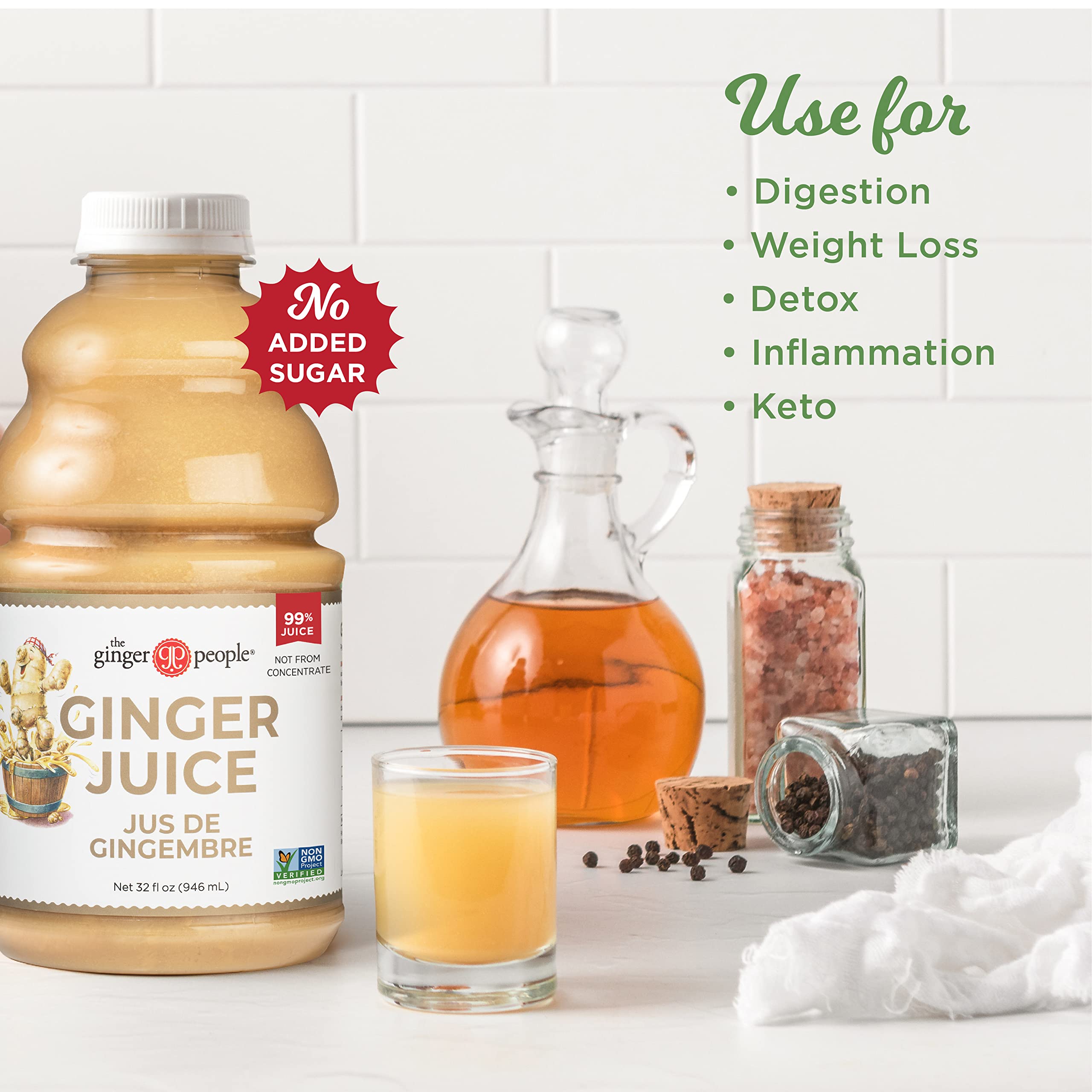 The Ginger People textura cercana del jugo de jengibre destacando su intensidad