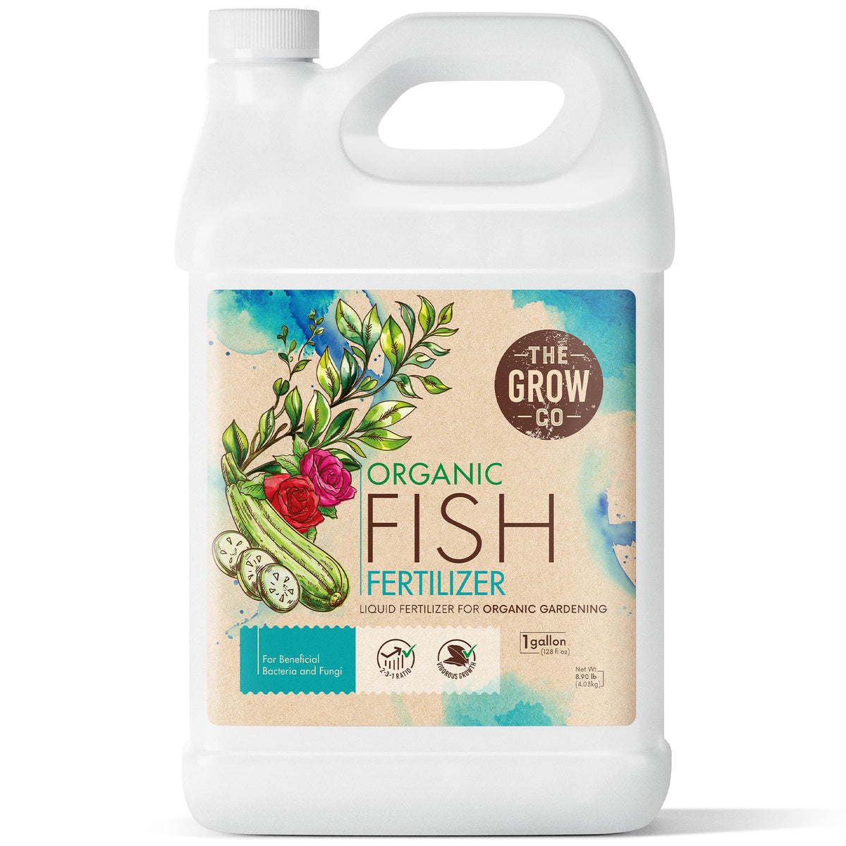 The Grow Co botella frontal mostrando etiqueta y capacidad, mejora cultivo