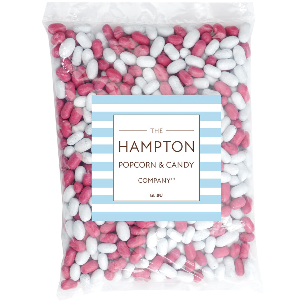 THE HAMPTON CANDY COMPANY primer plano de caramelos rosa y blanco atractivo
