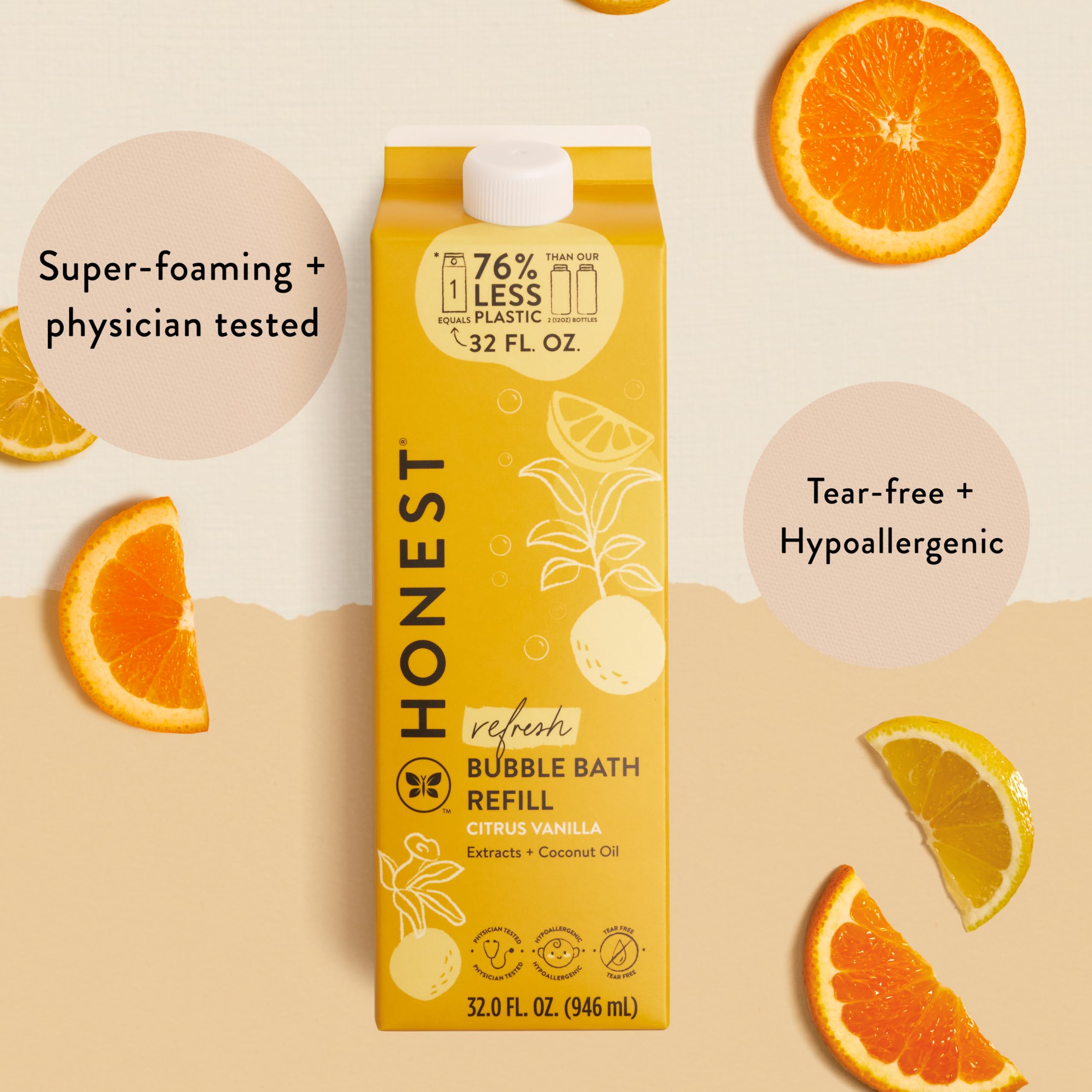 The Honest Company textura espumosa de la burbuja que reafirma limpieza suave