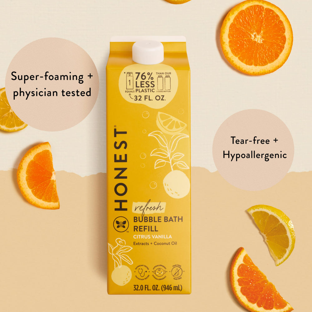 The Honest Company textura espumosa de la burbuja que reafirma limpieza suave