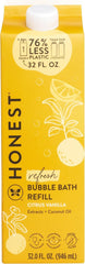 The Honest Company frasco frontal Citrus Vanilla mostrando diseño y tamaño
