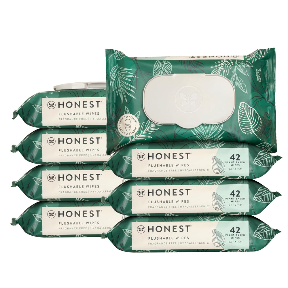 The Honest Company empaque frontal Tropical Leaves mostrando diseño y cantidad
