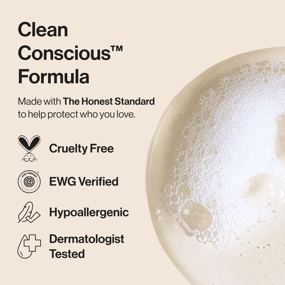 The Honest Company etiqueta con ingredientes naturales legibles y beneficio calmante