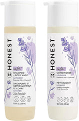 The Honest Company frente del empaque lavanda mostrando fórmula suave