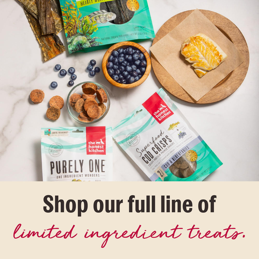 The Honest Kitchen etiqueta de ingredientes clara sin aditivos artificiales