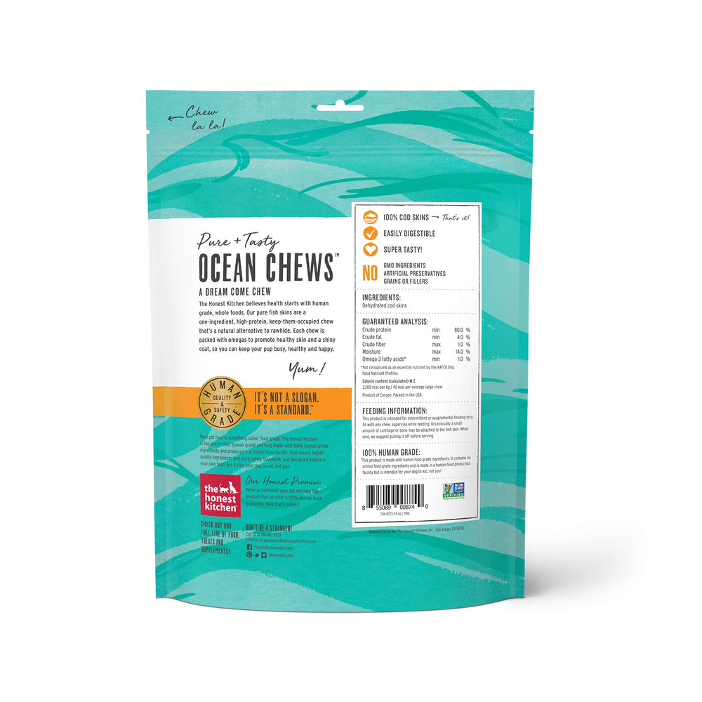 The Honest Kitchen textura crujiente de piel de bacalao para masticar saludable