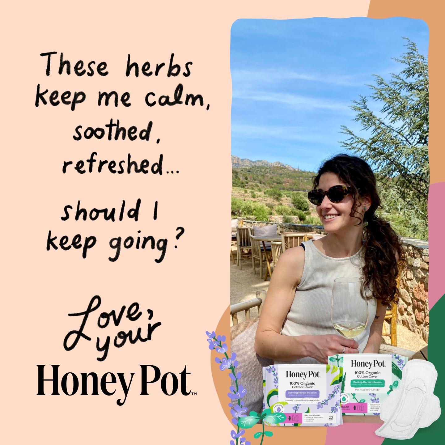 The Honey Pot Company comparación de tamaño Super para mayor coberturas