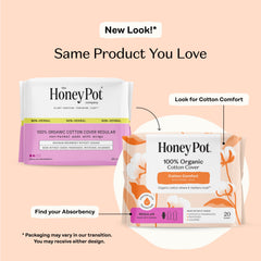 The Honey Pot Company reverso del empaque con información de ingredientes y uso