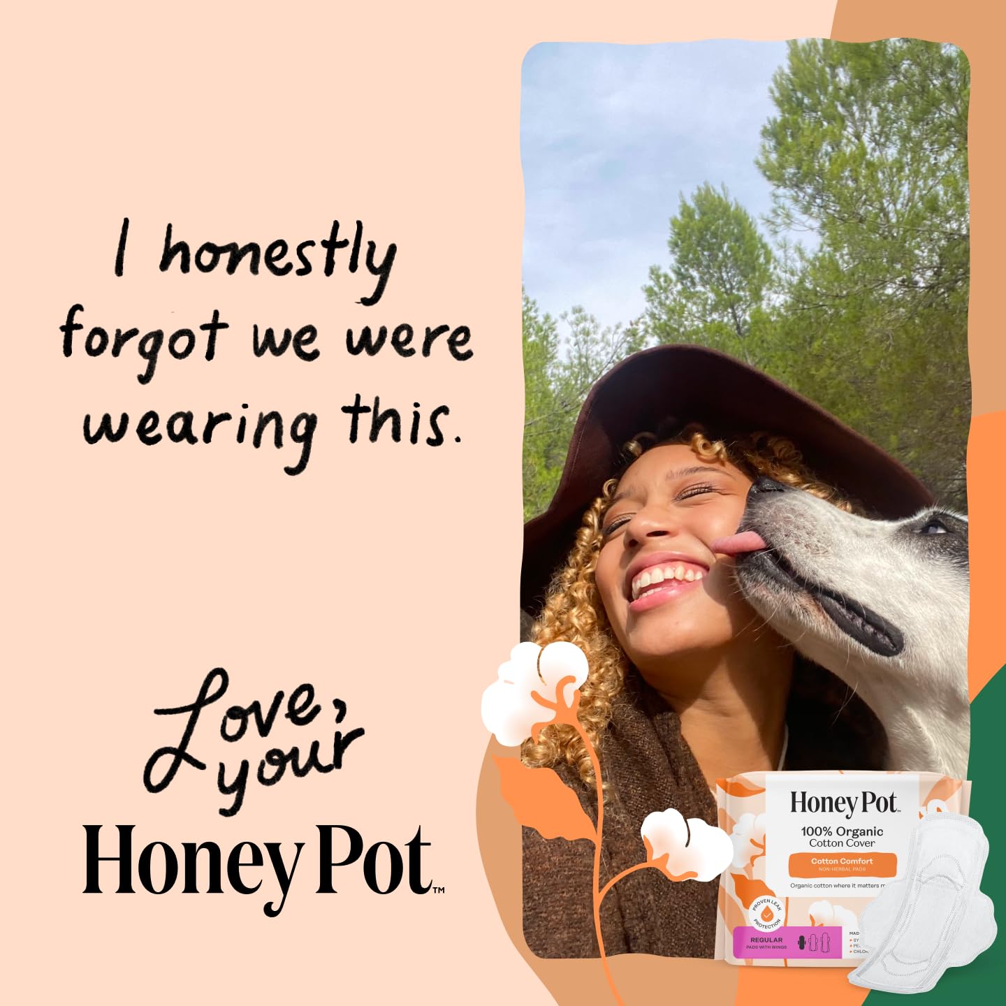 The Honey Pot Company toalla dentro de un bolso, lista para uso diario cómodo