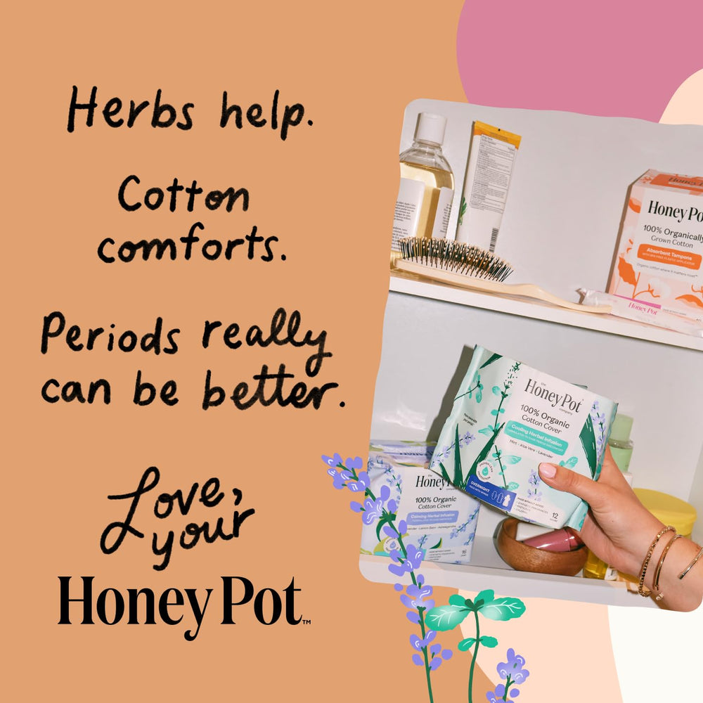 The Honey Pot Company panty liners en bolso, fácil transporte diario