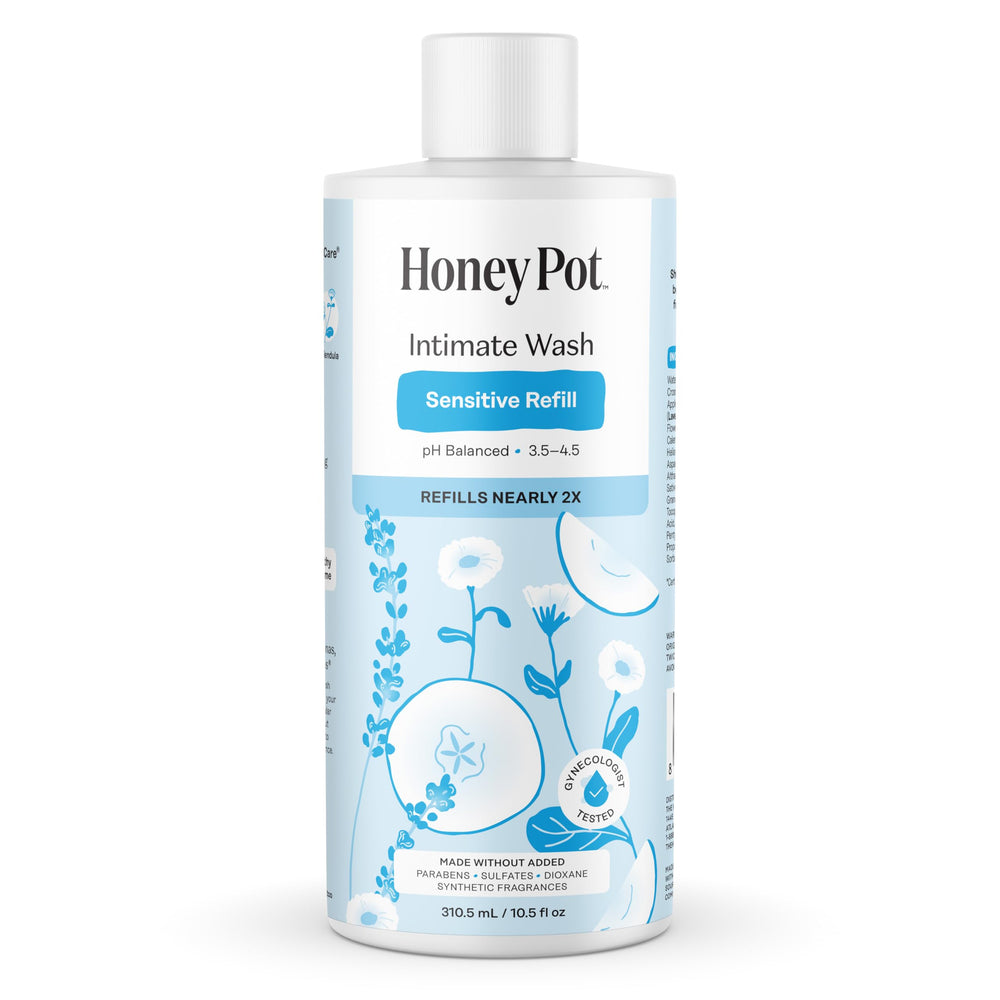 The Honey Pot Company envase frontal del recambio muestra claridad y uso práctico