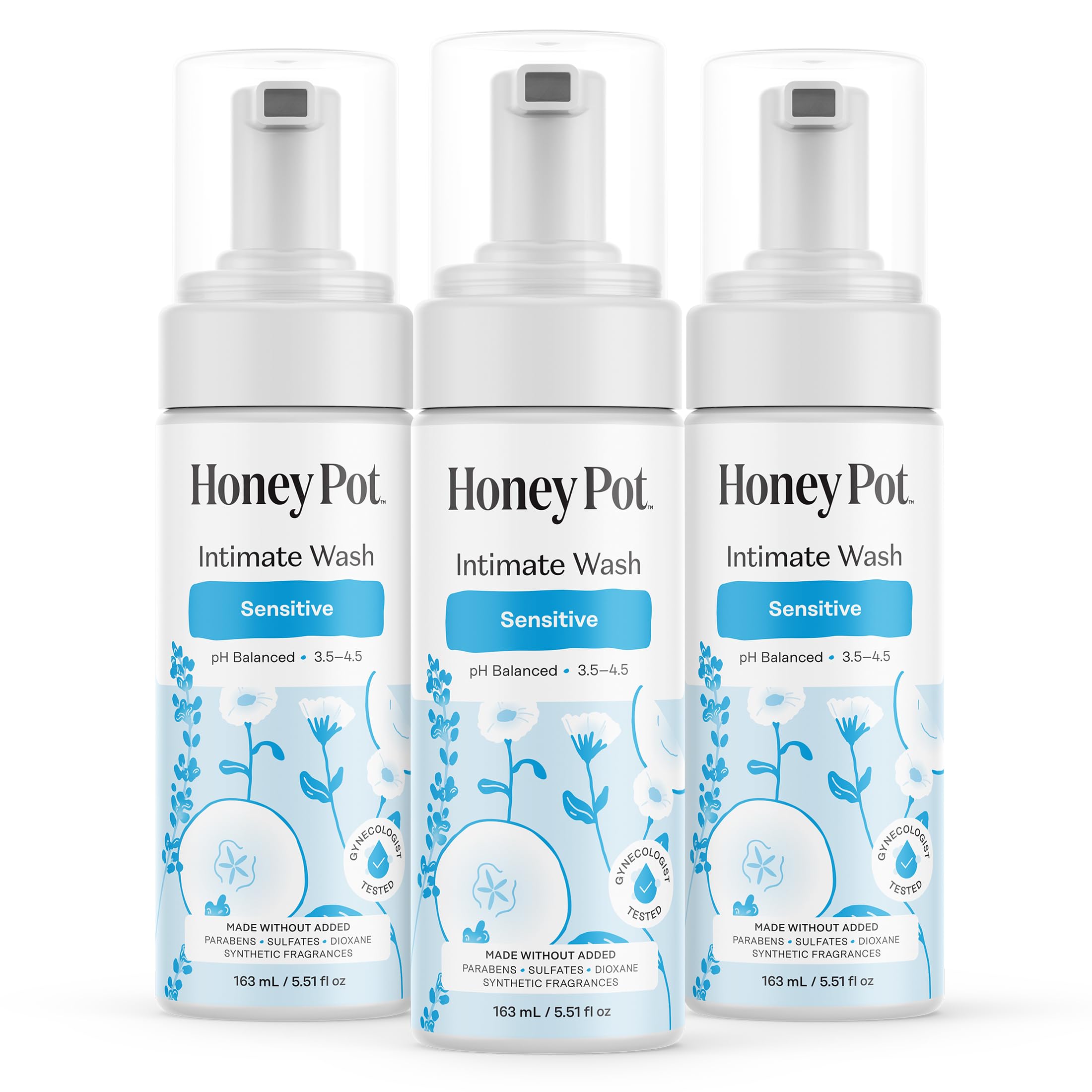The Honey Pot Company botella frontal que muestra diseño y uso suave