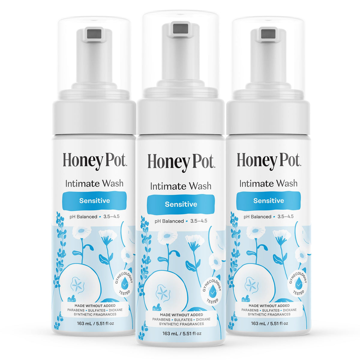 The Honey Pot Company botella frontal que muestra diseño y uso suave