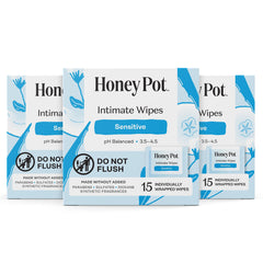 The Honey Pot Company empaque frontal mostrando toallitas y frescura