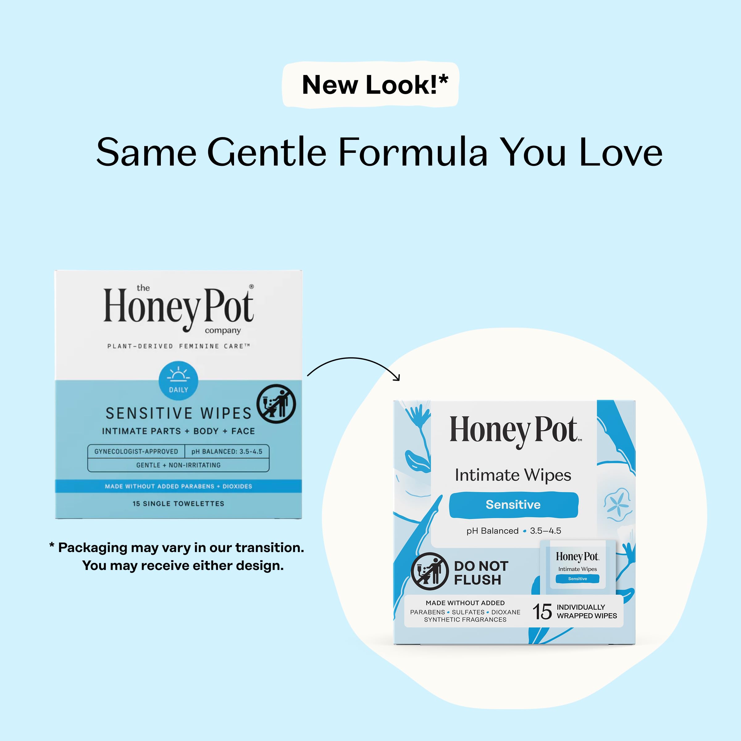 The Honey Pot Company toallita individual abierta lista para uso