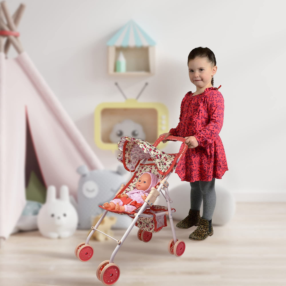 The New York Doll Collection primer plano del toldo ajustable protegiendo la muñeca