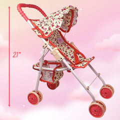 The New York Doll Collection cochecito plegado ocupa poco espacio para guardar