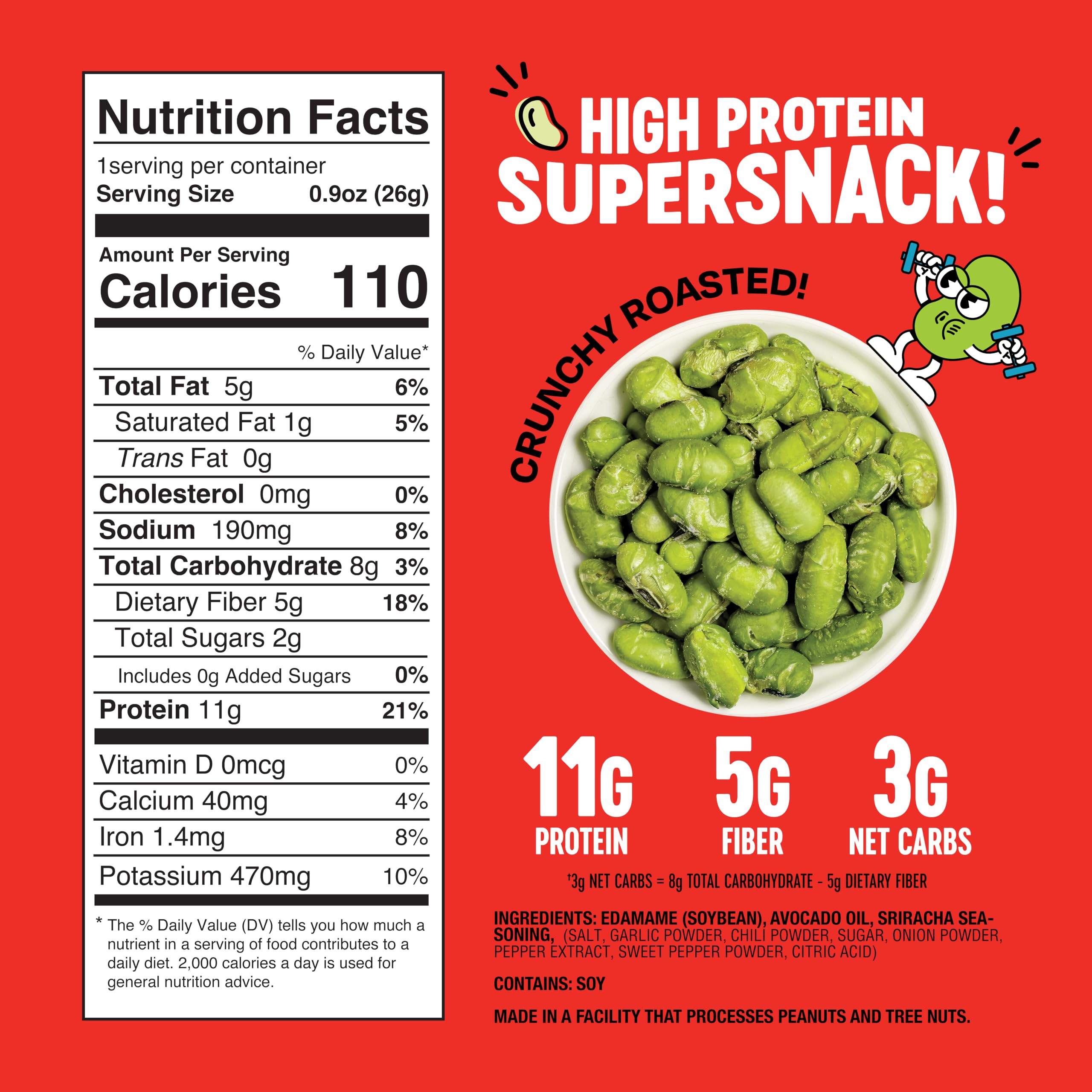 The Only Bean textura cercana del edamame tostado, resalta crocancia nutritiva