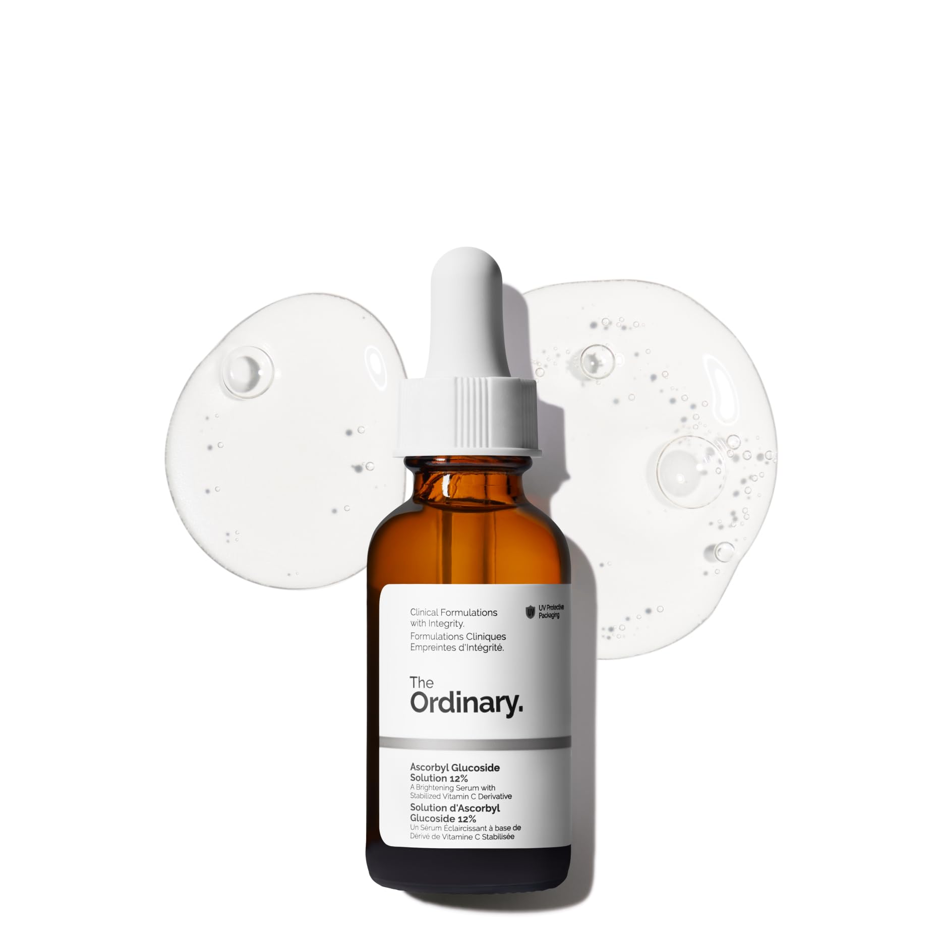 The Ordinary botellita frontal mostrando el envase y beneficio de claridad