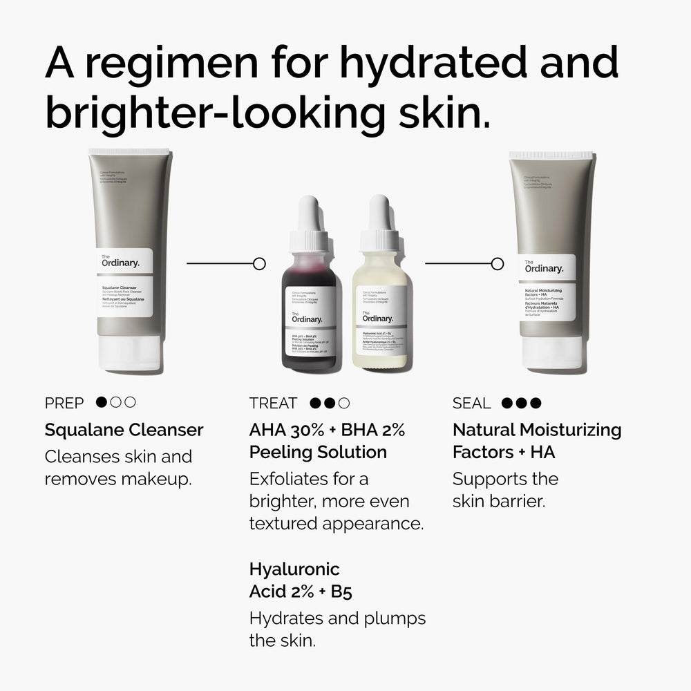 The Ordinary comparación de tamaño de las botellas 1 fl oz para referencia de cantidad
