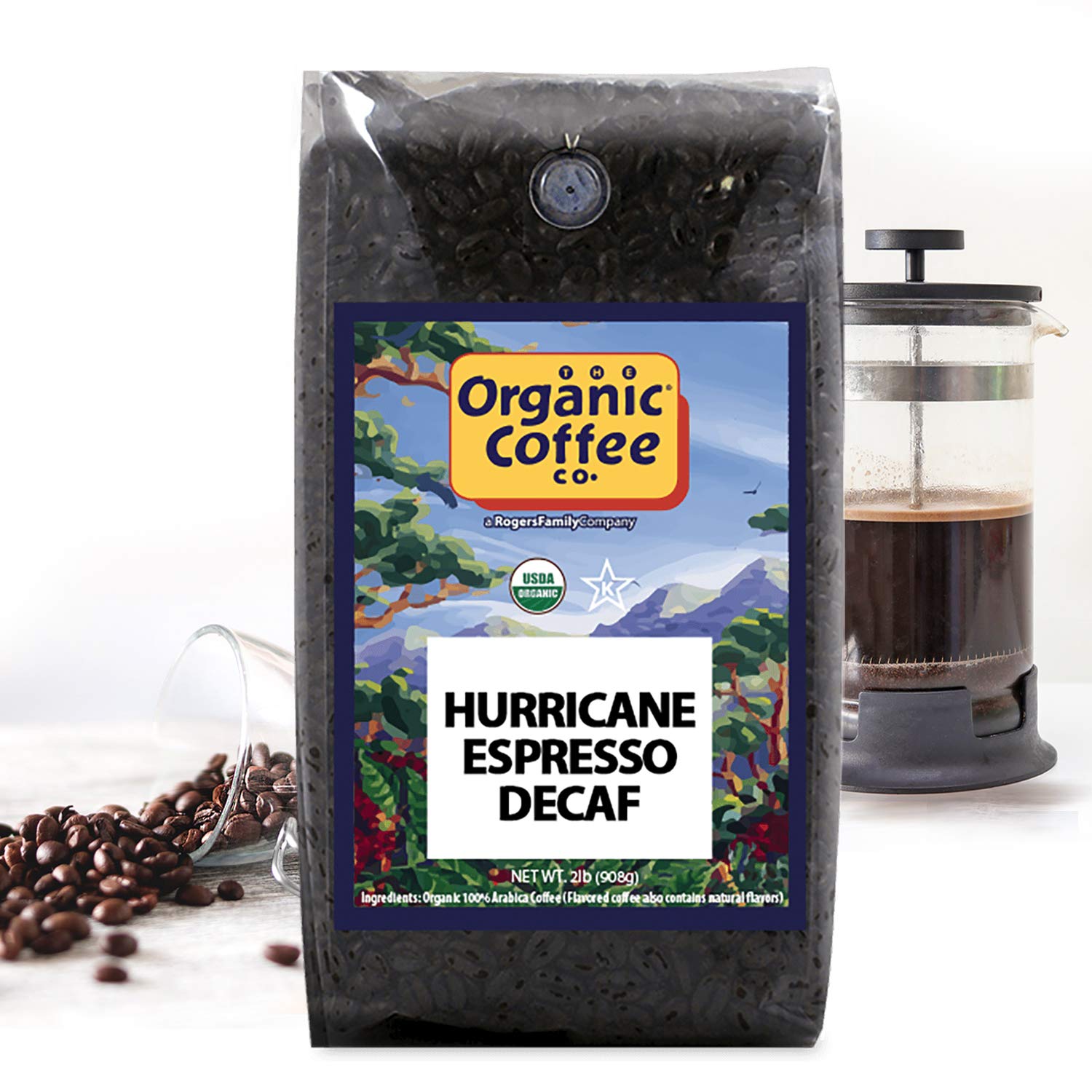Taza de espresso hecha con Hurricane Espresso Decaf mostrando crema y sabor intenso