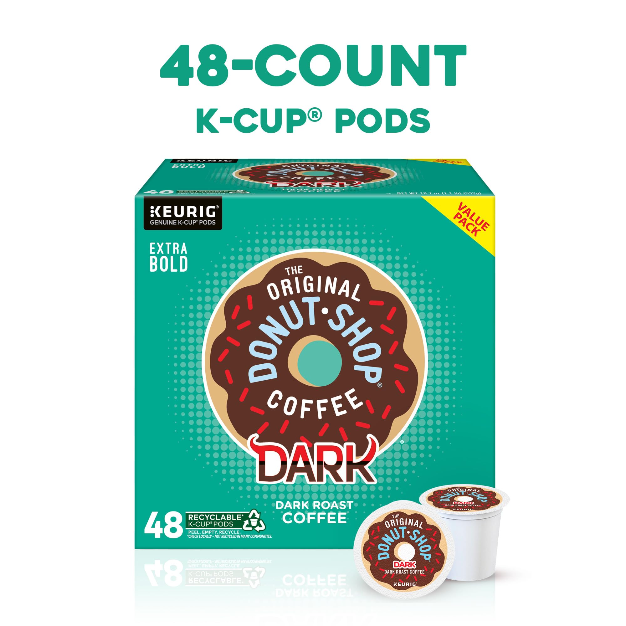 The Original Donut Shop cápsula K-Cup en primer plano para extracción consistente