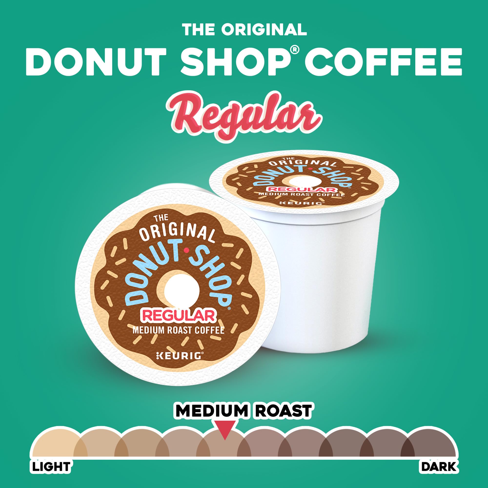 The Original Donut Shop comparación de tamaño del paquete y cápsula para referencia