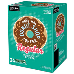 The Original Donut Shop comparación de escala con taza de 12 oz, control de porción