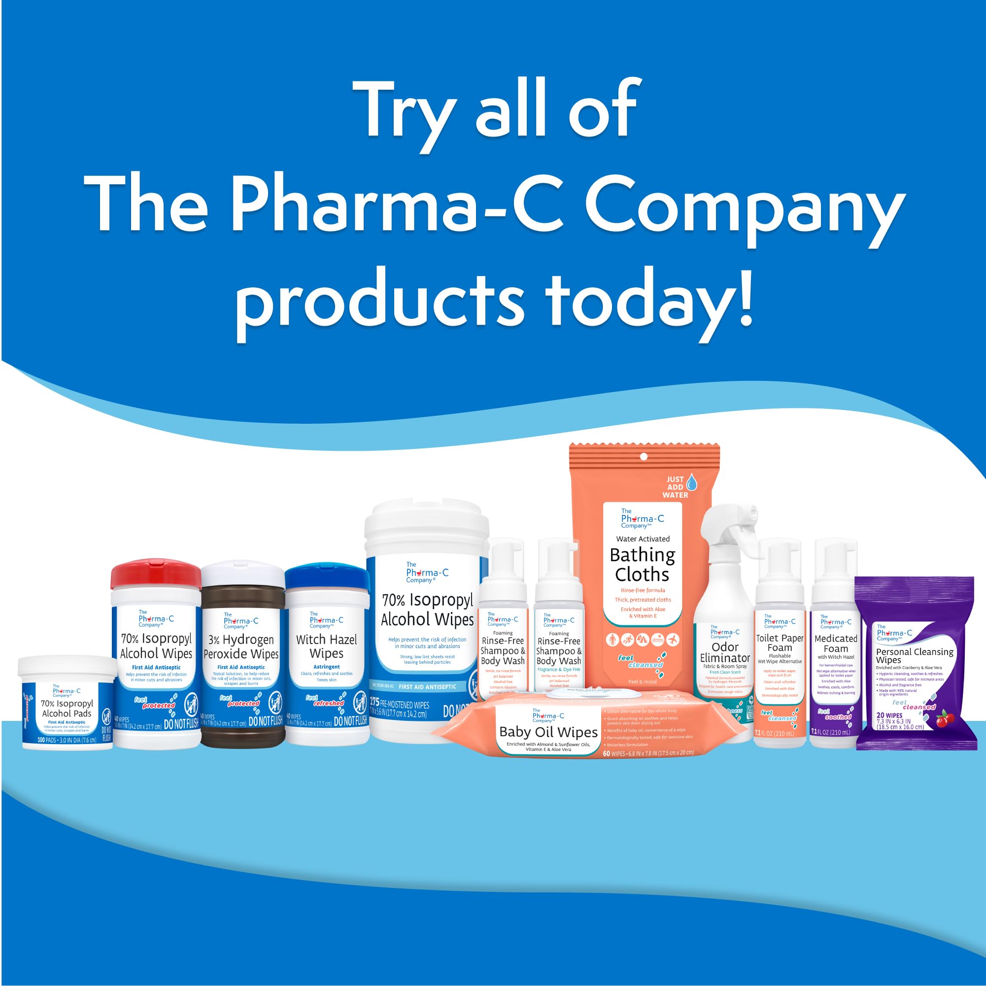 The Pharma-C Company toallita en mano limpiando herida menor, práctico y rápido