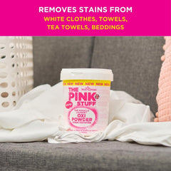 The Pink Stuff 35.2 oz al lado de objetos para escala, tamaño práctico