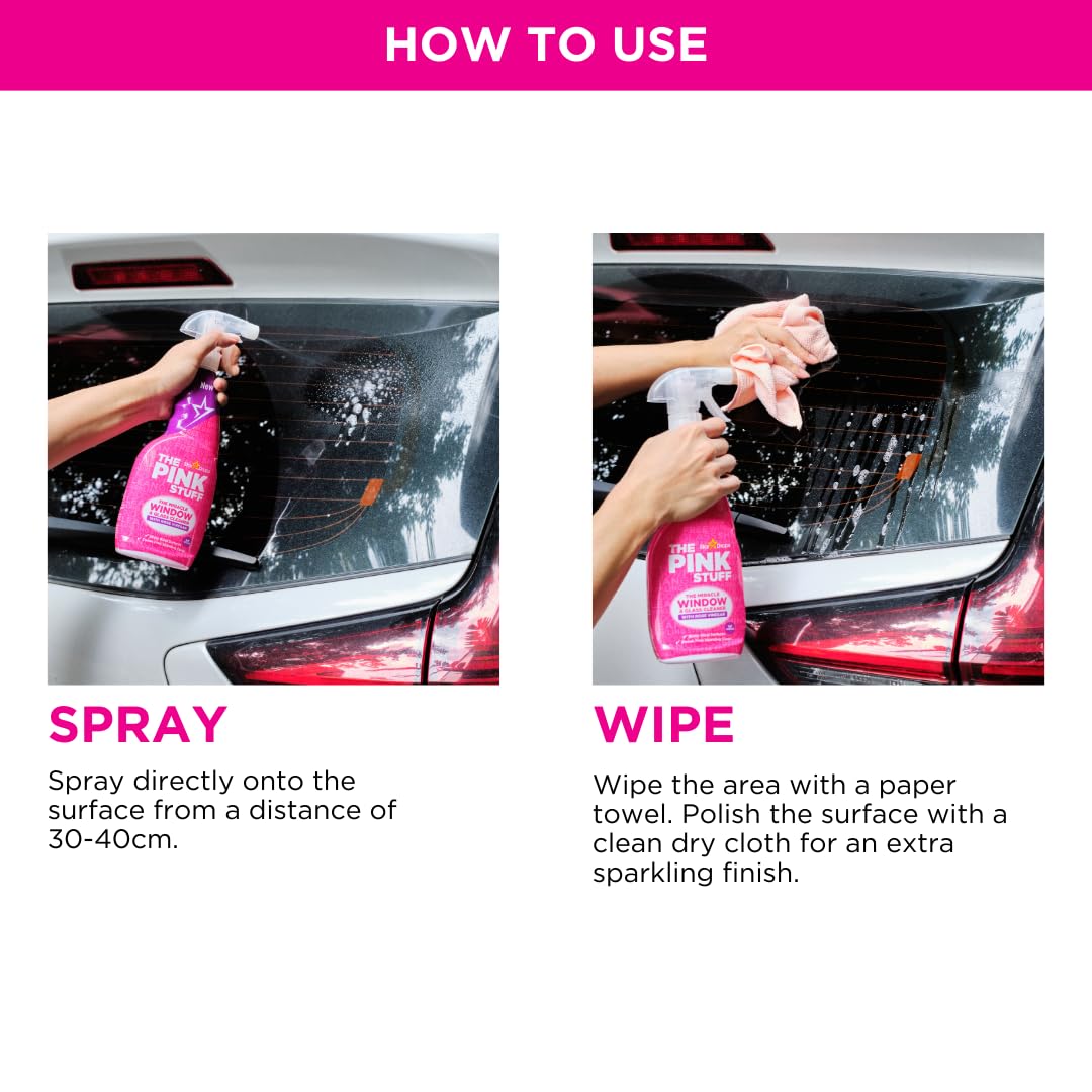 The Pink Stuff botella junto a objeto para comparar tamaño y capacidad