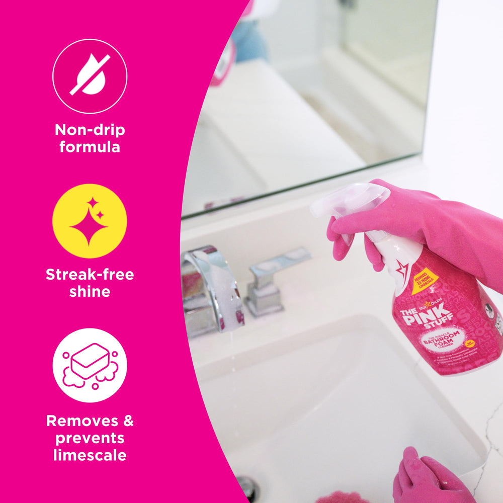 Stardrops The Pink Stuff SQeeZY esponja frotando superficie absorbe y levanta suciedad fácilmente