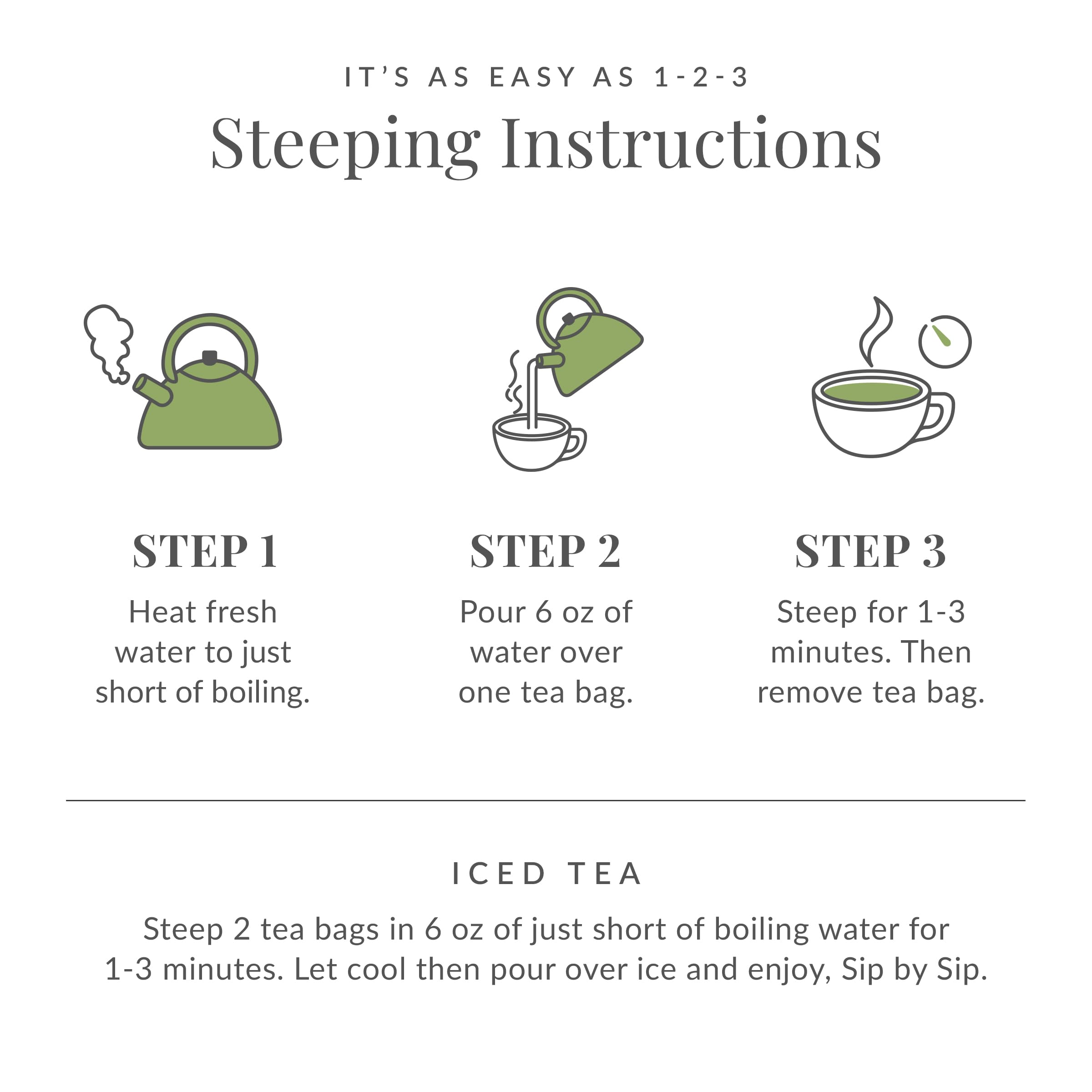 The Republic of Tea etiqueta de ingredientes orgánicos y origen del matcha visible